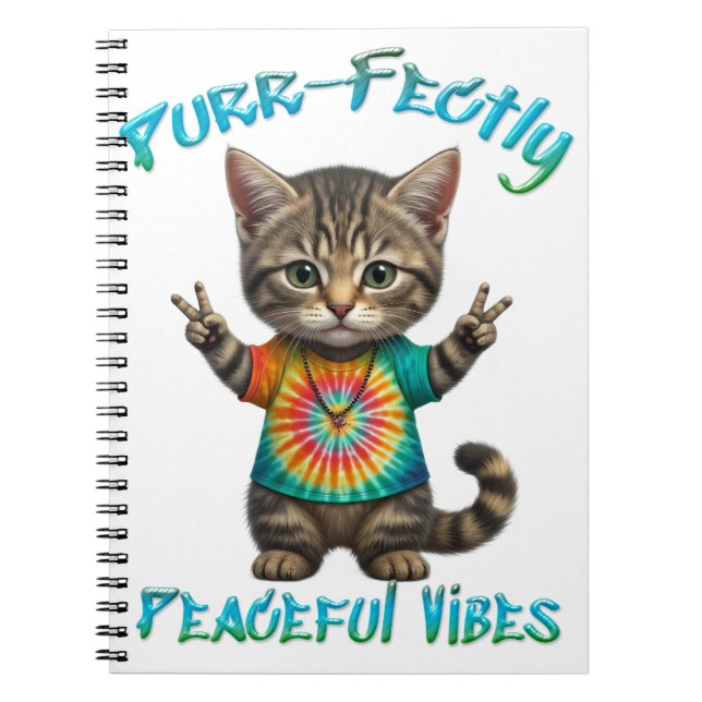 Fredliga Hippie Boho Katt Vibes  Anteckningsbok (Framsidan)