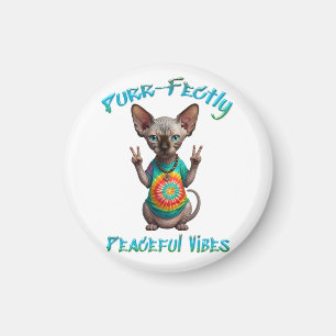 Fredliga Hippie Boho Kattvibbar  Magnet
