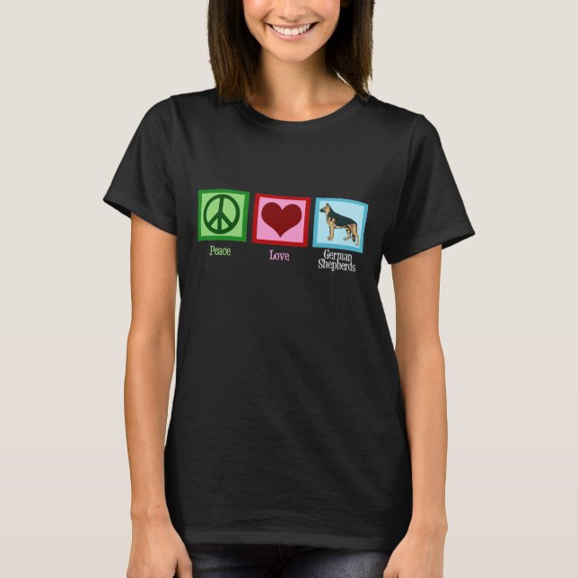 Fredliga Kärlek-schepherdar T-shirt (Framsida)
