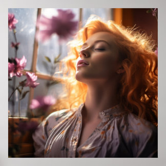 Fredliga kvinnor i fönster poster