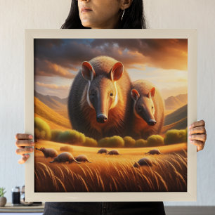 Fredliga möten: två Aardvark i Idyllic Fält Poster