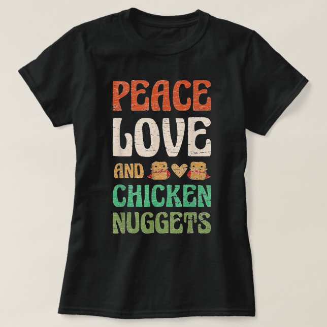 Fredliga nuggetter från Kärlek och Chicken för sna T Shirt (Design framsida)