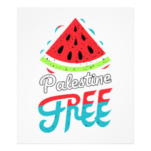 Fredliga skiffer Watermelon Free Palestine - Suppo Fototryck