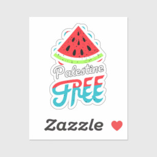 Fredliga skiffer Watermelon Free Palestine - Suppo Klistermärken