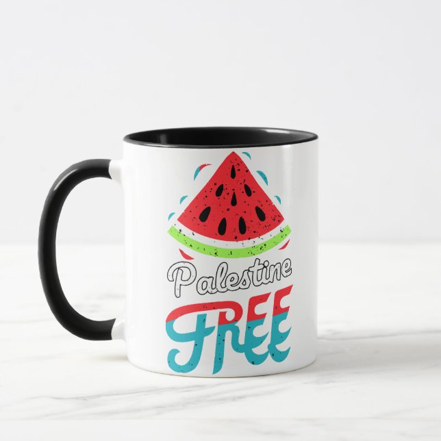 Fredliga skiffer Watermelon Free Palestine - Suppo Mugg (Vänster)
