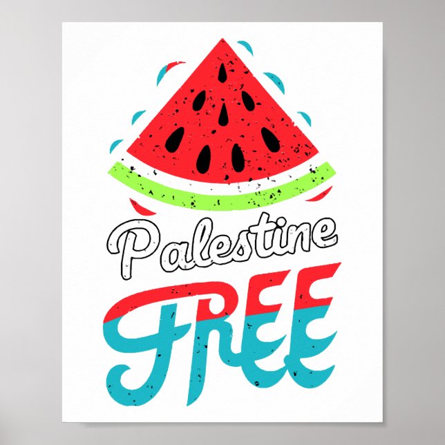 Fredliga skiffer Watermelon Free Palestine - Suppo Poster (Framsidan)