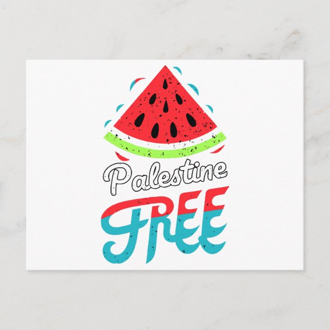 Fredliga skiffer Watermelon Free Palestine - Suppo Vykort (Framsida)