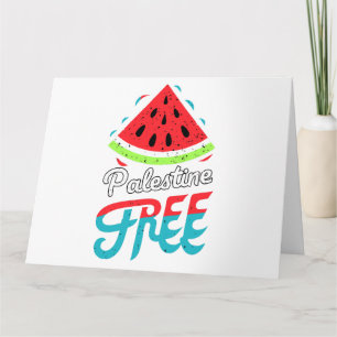 Fredliga Skivor Vattenmelon Fri Palestina - Stöd Kort