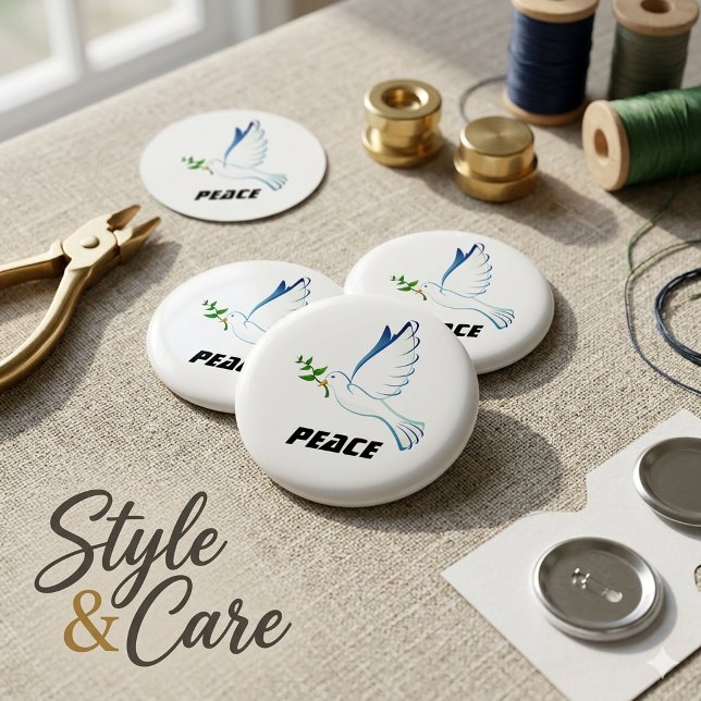 Fredliga småbarnstopp & T-shirts Knapp (Peace Toddler Tops & T-Shirts Button)