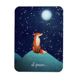 fredligt ~ Charming Fox Sitta under en hel måndag Magnet