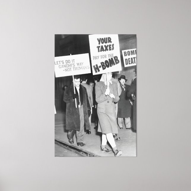 Fredligt Kall Krig-protesten 1950 Canvastryck (Framsida)
