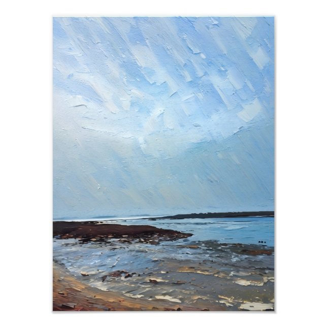 Fredligt kustlandskap med Serene Himmel Fototryck (Framsidan)