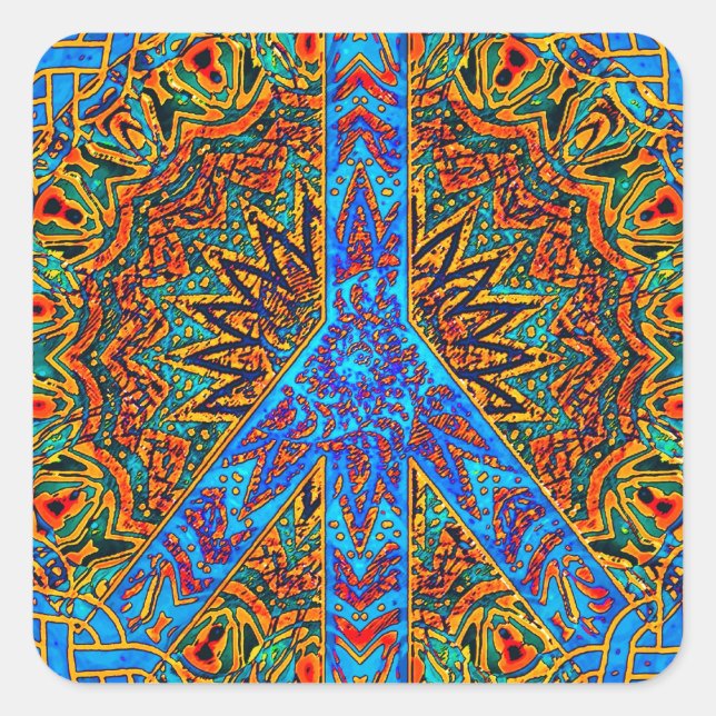 Fredligt liv fyrkantigt klistermärke (Framsida)