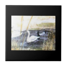 Fredligt Svan. . . Kakelplatta