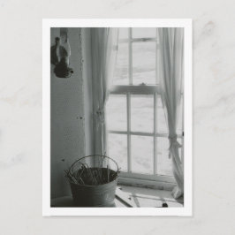 Fredligt vinter-fönster vykort