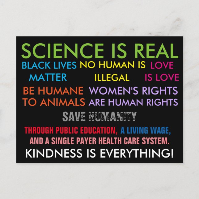 Fredligt vykort för protester (Framsida)