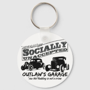 Fredlös garage. Socialt unaccepted hot rods Nyckelring