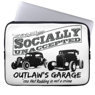 Fredlös garage. Socialt unaccepted två hot rods Laptop Sleeve