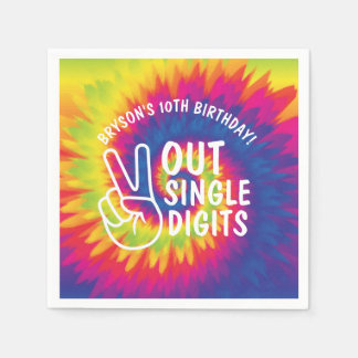 Fredning med en enda siffra slips 10:e födelsedag pappersservett