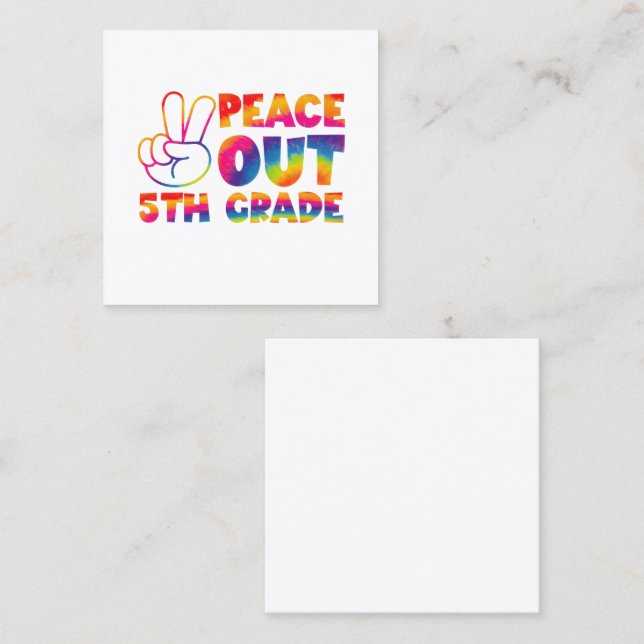 Fredning ut femte Klass-titel, förra dagen, femte  Fyrkantigt Visitkort (Fram/baksida)