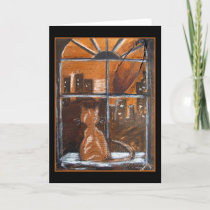 Fredricks fönster - original- konsthälsningkort kort