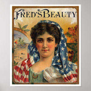 Fred's Beauty Cigar Label Poster