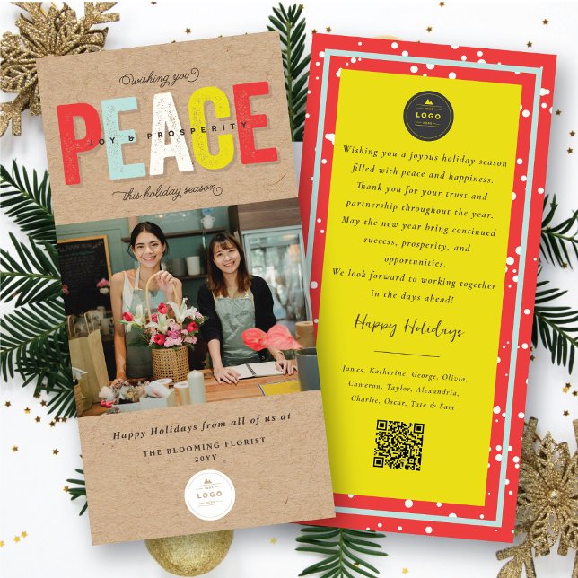 Freds Joy och Prosperity Typography Photo Business Julkort (Skapare uppladdad)