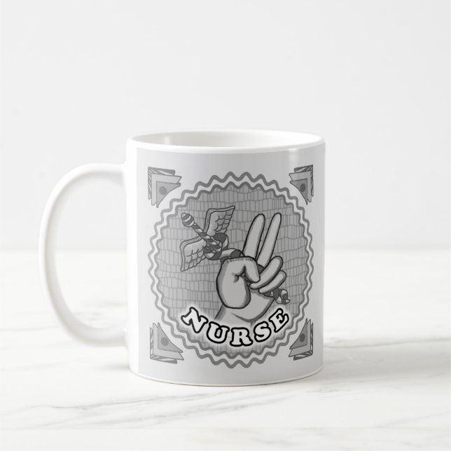 Freds-kaducé sjuksköterska  kaffemugg (Vänster)