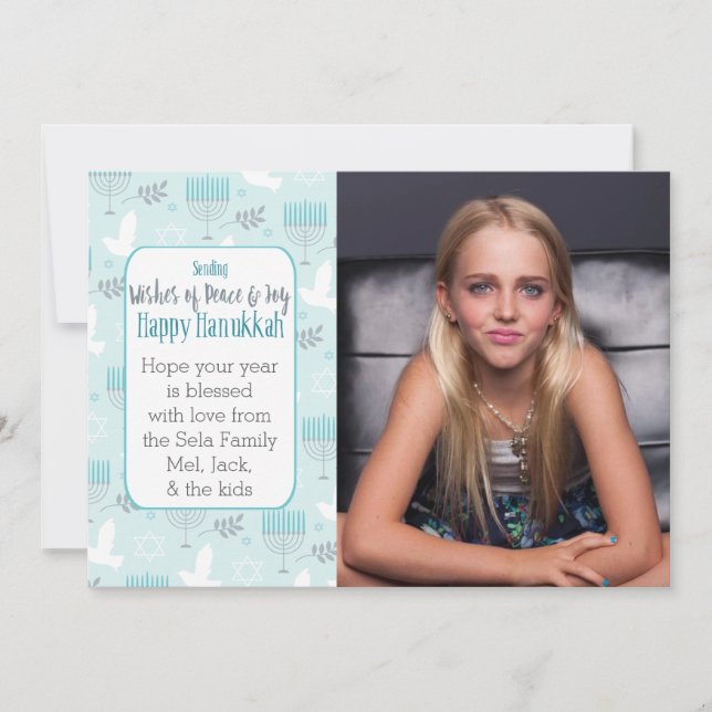 Freds- och Joy Hanukkah-kundkort Julkort (Framsida)