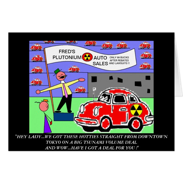 FRED'S PLUTONIUM AUTO SALTO HÄLSNINGSKORT (Framsidan Horizontal)