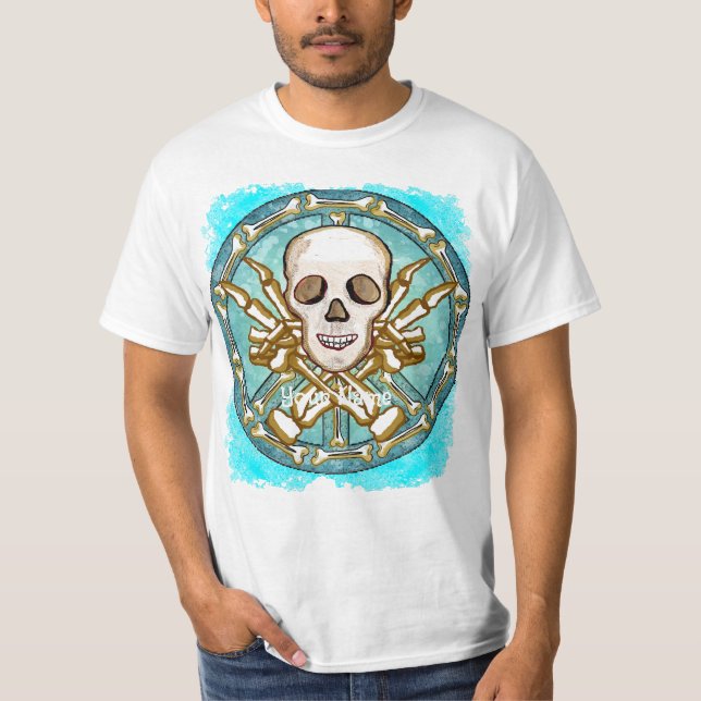 Freds Skelett Skalle t-shirt (Framsida)