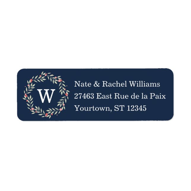 Fredsågen | Anpassningsbar av marinmonogram Returadress Etikett (Framsidan)