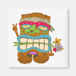 Fredsälskande Tiki, Blommig Hippie, Rolig Magnet