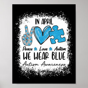 Fredsauttism i Kärlek i april: vi Bäror blå för au Poster