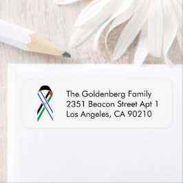 Fredsbältet adress i Israel och Palestina flagga Returadress Etikett