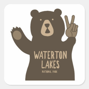 Fredsbältet i Waterton Sjöar nationalpark Fyrkantigt Klistermärke
