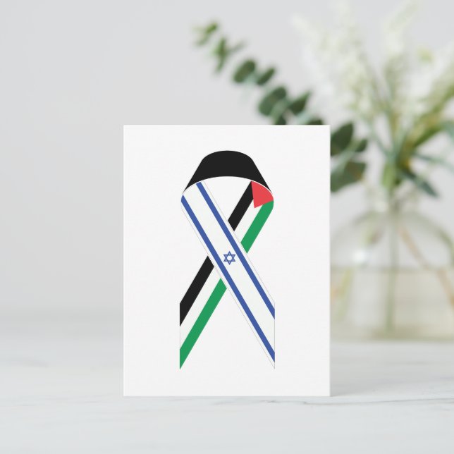 Fredsbandage för Israel och Palestina i flagga Vykort (Stående Fram)
