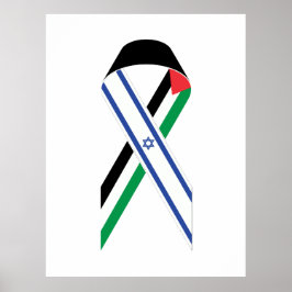 Fredsbandage för Israel och Palestina, vit flagga Poster