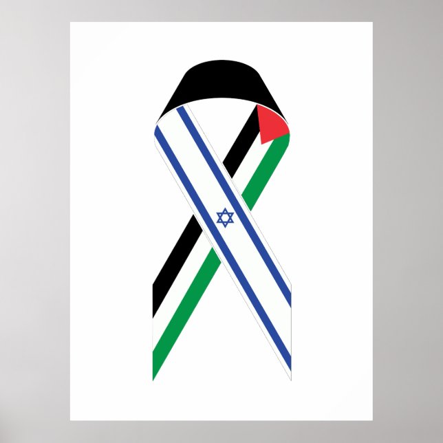 Fredsbandage för Israel och Palestina, vit flagga Poster (Framsidan)
