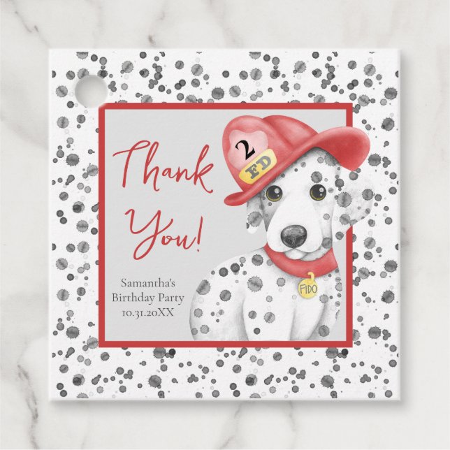 Fredsbekämpare Dalmatien Spots Birthday Tack Gåvor Etiketter (Framsida)