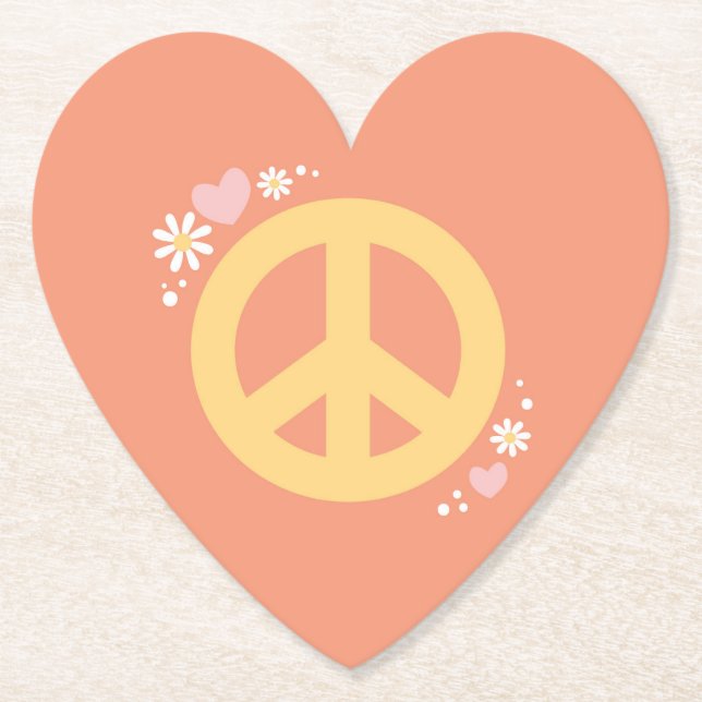 Fredsblomma Kärlek Party Underlägg 60:s Groovy (Framsida)