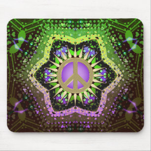 Fredsblomma Lila+Grönt Mousepad Musmatta