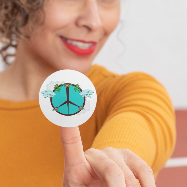 Fredsblommor Runt Klistermärke (Skapare uppladdad)