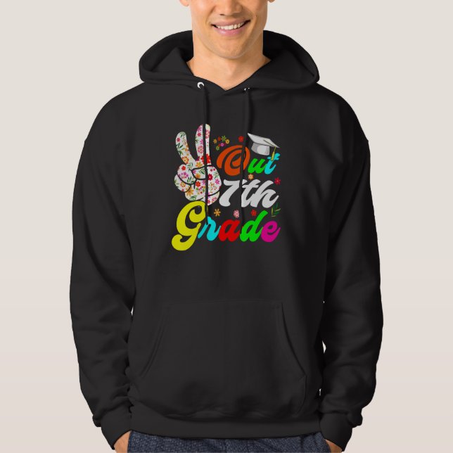 Fredsblommornas sista dag i 7:e Klass Gra Hoodie (Framsida)