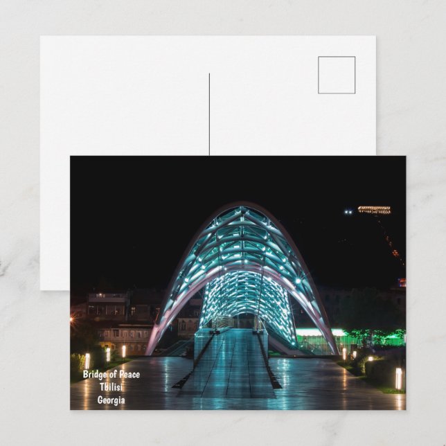 Fredsbron, Tbilisi, Georgien Vykort (Fram/baksida)