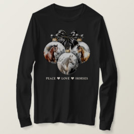 Fredscitat för hästar svarta och guld t shirt