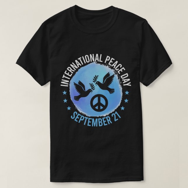 Fredsdagen den 21 september i internationell, fred t shirt (Design framsida)