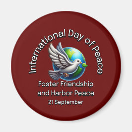Fredsdagen i internationell. Foster Vänskap. Magnet