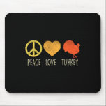 Fredsdagen i Kärlek Turkiet, Thanksgivingen för Ro Musmatta<br><div class="desc">Fredsdagen Kärlek Turkiet,  Roligt Thanksgiving Day Hippie Hippy Gift</div>