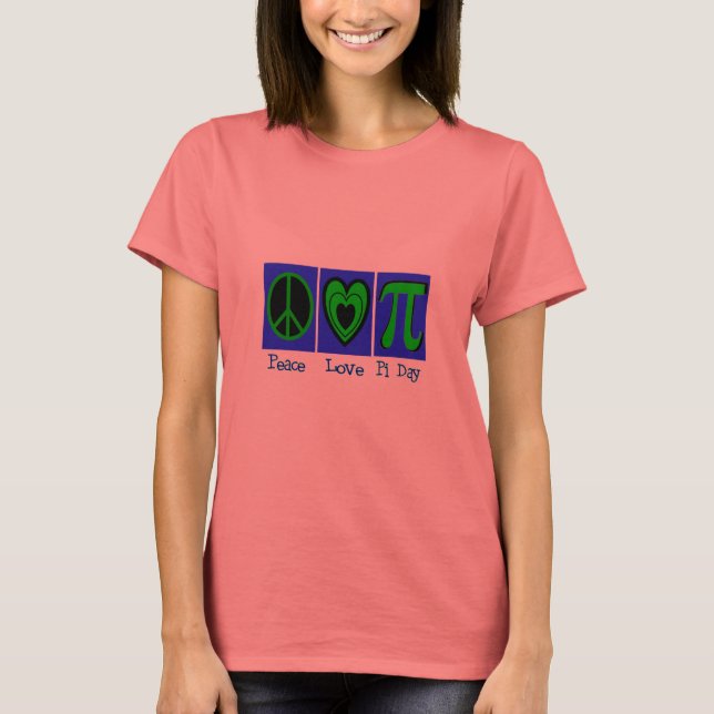 Fredsdagen Kärlek Pi Day Tee Shirt (Framsida)
